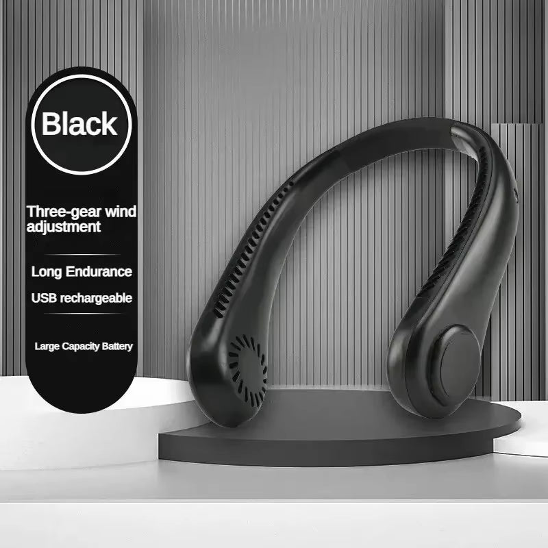 New Mini Neck Fan Portable Bladeless Hanging Neck 1200Mah Rechargeable Air Cooler 3 Speed Mini Summer Sports Fans Waist Fan Fan
